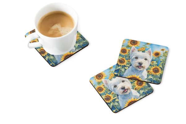 Westie in Sunflowers Foam Coasters For Cheap - Image 2