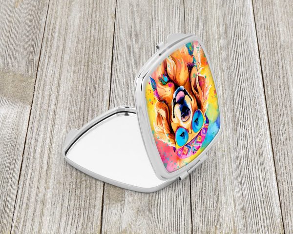 Golden Retriever Hippie Dawg Compact Mirror Cheap - Image 2