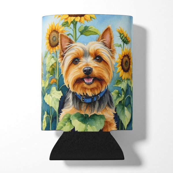 Silky Terrier in Sunflowers Can or Bottle Hugger Supply