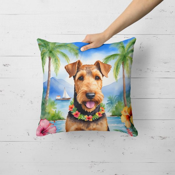 Airedale Terrier Luau Throw Pillow Online Hot Sale - Image 2