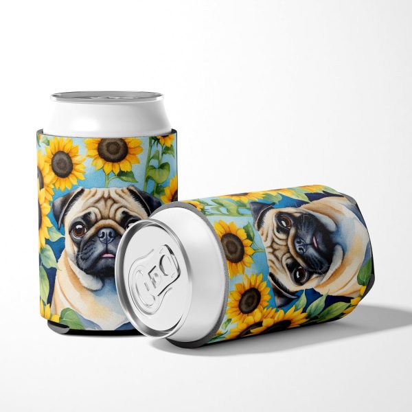 Pug in Sunflowers Can or Bottle Hugger Discount - Image 5
