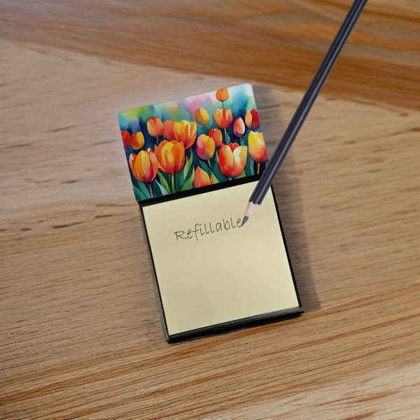 Tulips in Watercolor Sticky Note Holder on Sale - Image 2