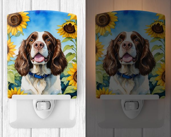 English Springer Spaniel in Sunflowers Ceramic Night Light Sale - Image 2