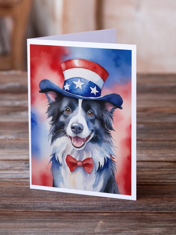 Border Collie Patriotic American Greeting Cards Pack of 8 Fashion - Image 2