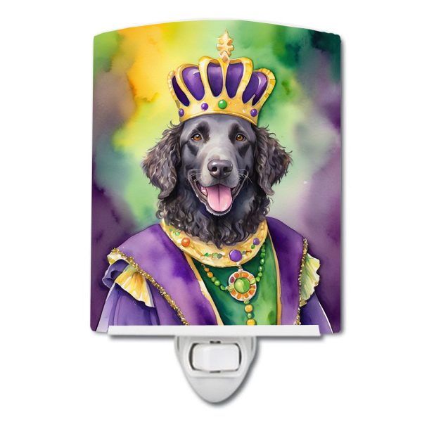 Curly-Coated Retriever King of Mardi Gras Ceramic Night Light For Sale