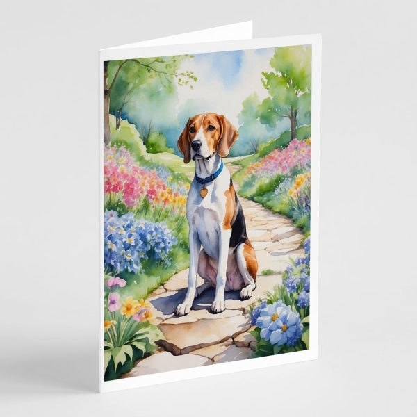 English Foxhound Spring Path Greeting Cards Pack of 8 Hot on Sale