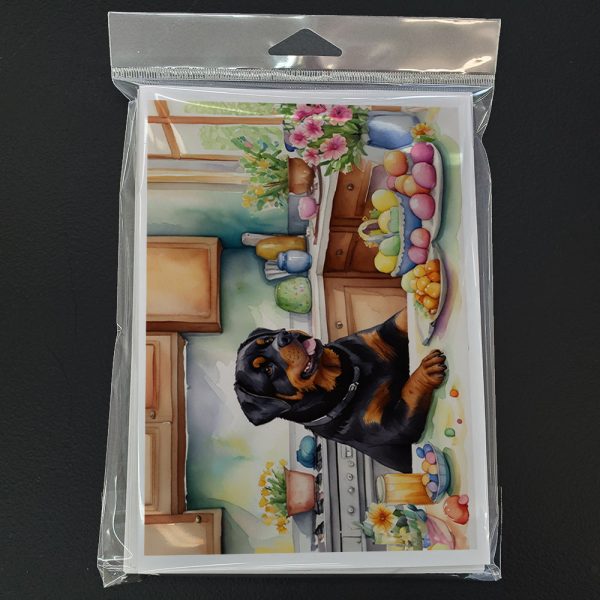 Decorating Easter Rottweiler Greeting Cards Pack of 8 For Sale - Image 3