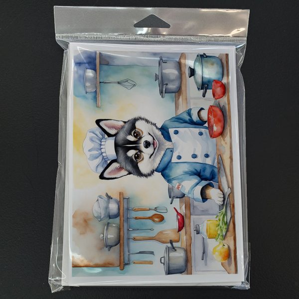 Alaskan Klee Kai The Chef Greeting Cards Pack of 8 Sale - Image 3