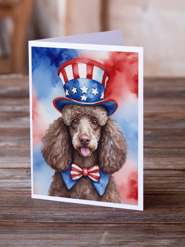 Poodle Patriotic American Greeting Cards Pack of 8 Online Sale - Image 2