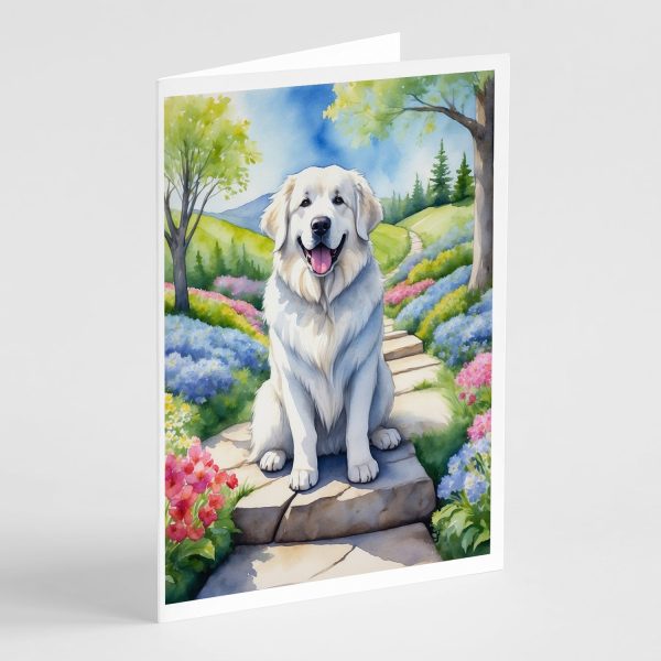 Great Pyrenees Spring Path Greeting Cards Pack of 8 Hot on Sale