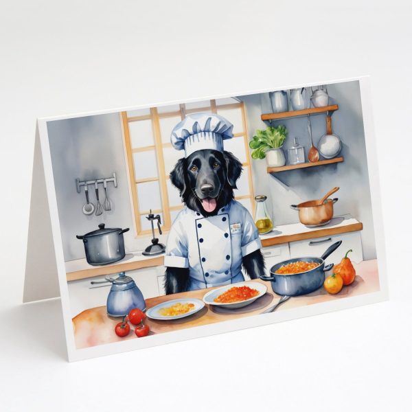 Flat-Coated Retriever The Chef Greeting Cards Pack of 8 For Discount