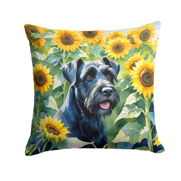 Giant Schnauzer in Sunflowers Throw Pillow Online now