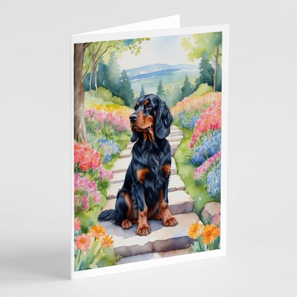 Gordon Setter Spring Path Greeting Cards Pack of 8 Online now