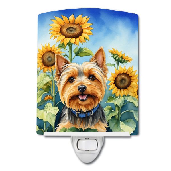 Silky Terrier in Sunflowers Ceramic Night Light Online