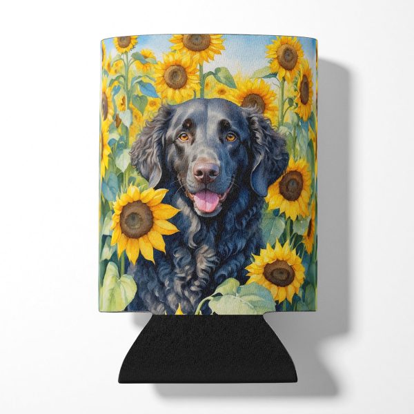 Curly-Coated Retriever in Sunflowers Can or Bottle Hugger Sale