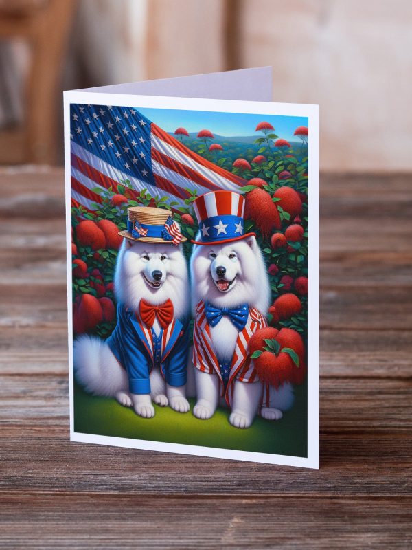 All American Samoyed Greeting Cards Pack of 8 Sale - Image 2