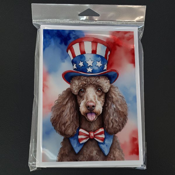 Poodle Patriotic American Greeting Cards Pack of 8 Online Sale - Image 3