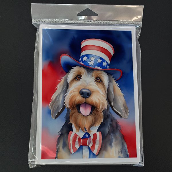 Otterhound Patriotic American Greeting Cards Pack of 8 Supply - Image 3