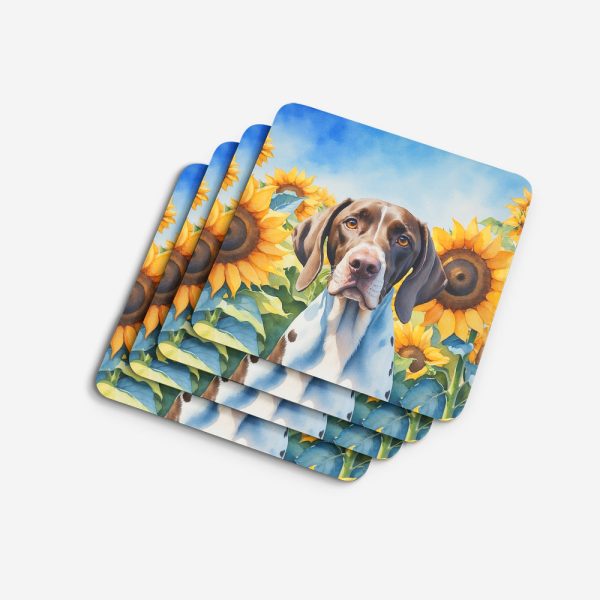 Pointer in Sunflowers Foam Coasters Discount - Image 4