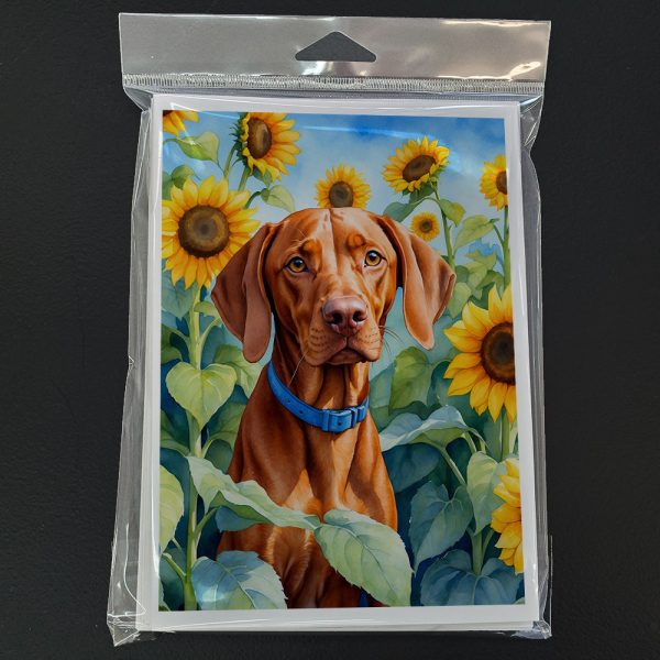 Vizsla in Sunflowers Greeting Cards Pack of 8 on Sale - Image 3