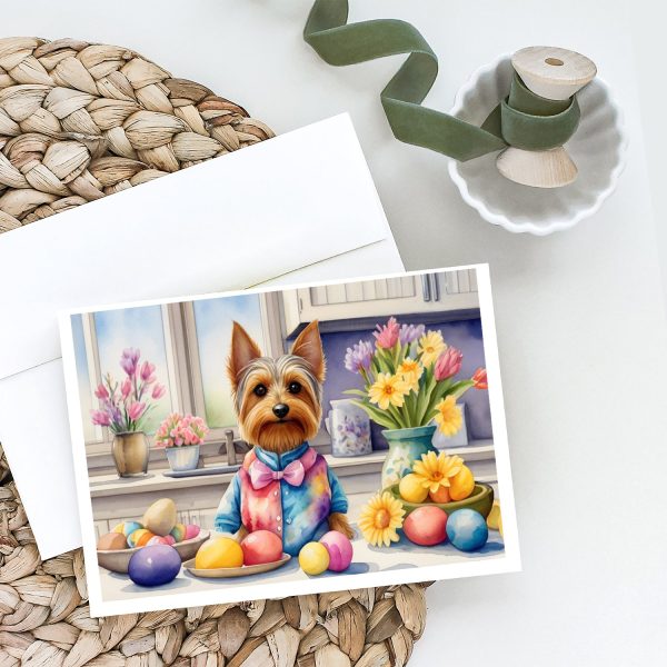Decorating Easter Silky Terrier Greeting Cards Pack of 8 Online now - Image 2