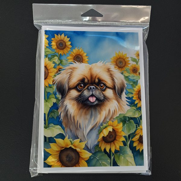 Pekingese in Sunflowers Greeting Cards Pack of 8 Online Hot Sale - Image 3
