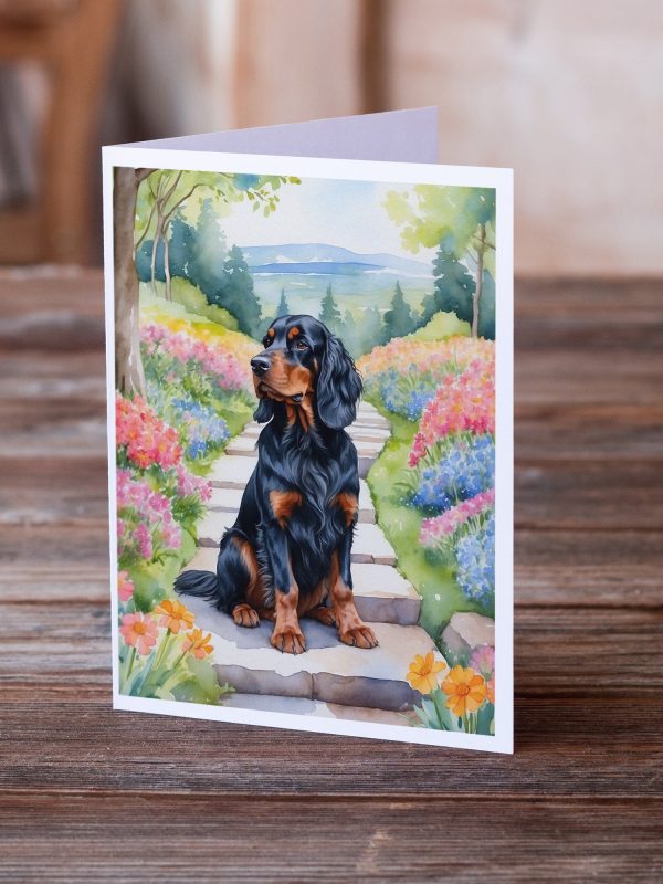 Gordon Setter Spring Path Greeting Cards Pack of 8 Online now - Image 2