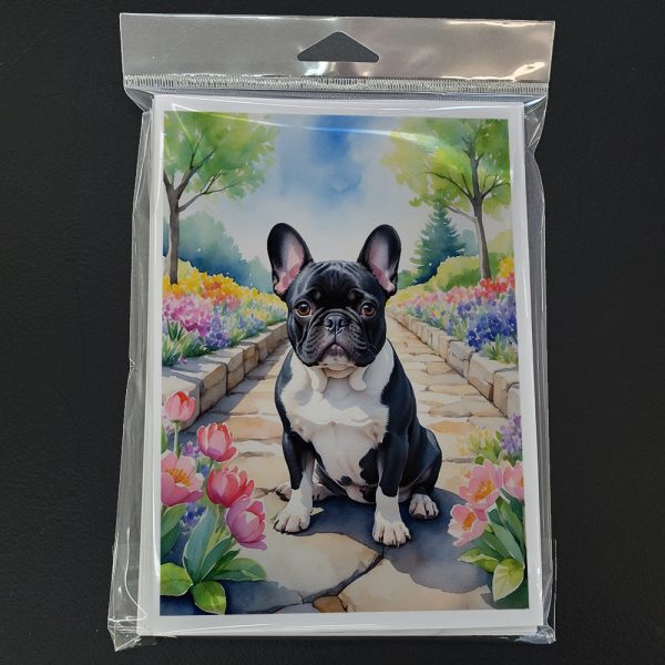 French Bulldog Spring Path Greeting Cards Pack of 8 Online Hot Sale - Image 3