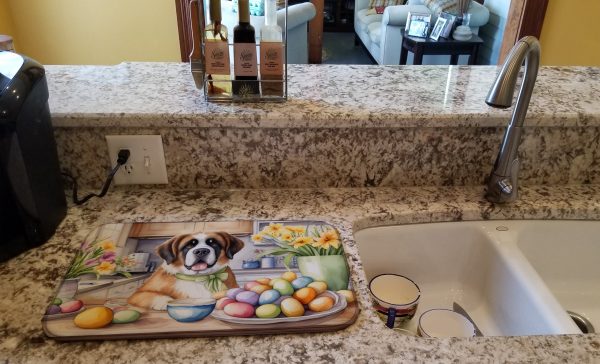 Decorating Easter Saint Bernard Dish Drying Mat For Cheap - Image 2