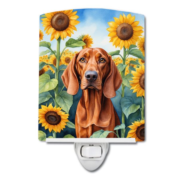 Redbone Coonhound in Sunflowers Ceramic Night Light Supply