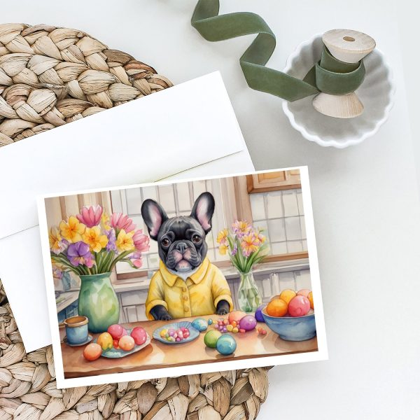 Decorating Easter French Bulldog Greeting Cards Pack of 8 on Sale - Image 2