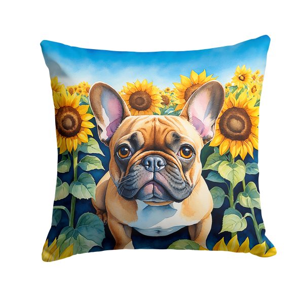 French Bulldog in Sunflowers Throw Pillow Online Sale