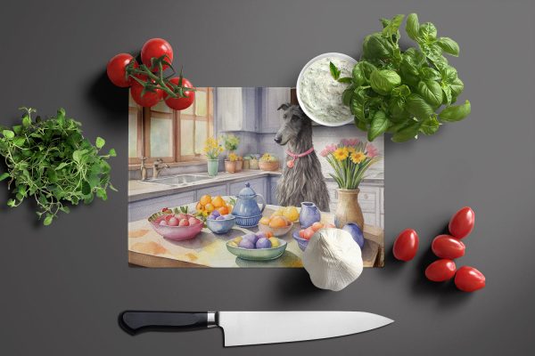 Decorating Easter Scottish Deerhound Glass Cutting Board Discount - Image 3