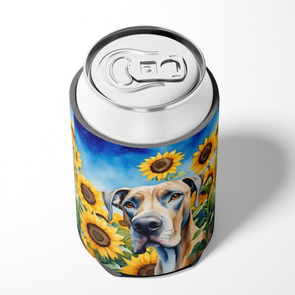 Great Dane in Sunflowers Can or Bottle Hugger For Sale - Image 4