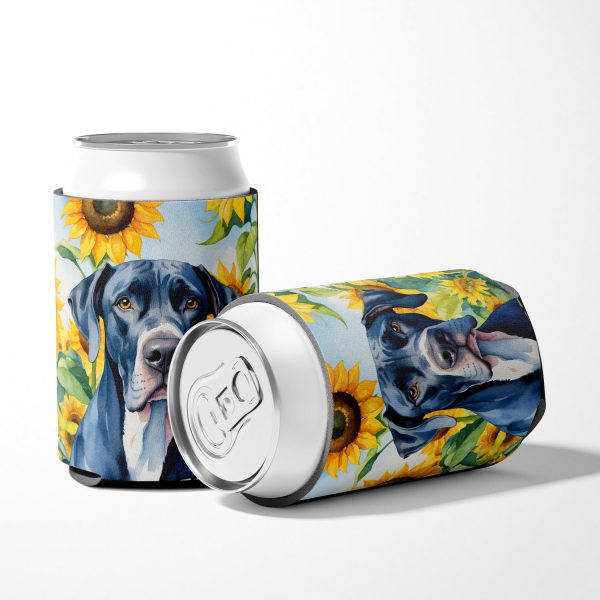 Great Dane in Sunflowers Can or Bottle Hugger on Sale - Image 5