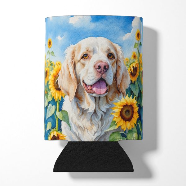 Clumber Spaniel in Sunflowers Can or Bottle Hugger on Sale