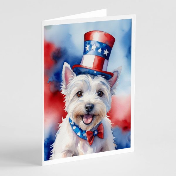 Westie Patriotic American Greeting Cards Pack of 8 Online Hot Sale