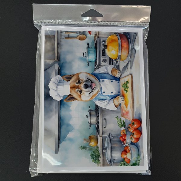 Akita The Chef Greeting Cards Pack of 8 Cheap - Image 3