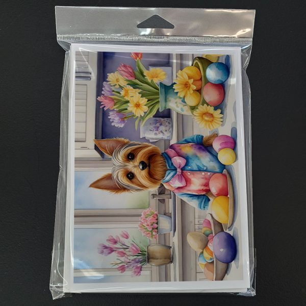 Decorating Easter Silky Terrier Greeting Cards Pack of 8 Online now - Image 3