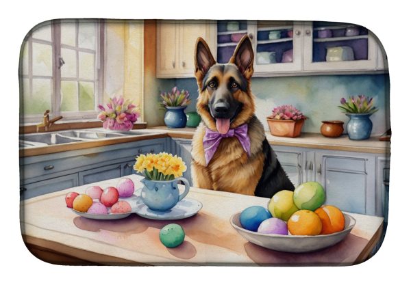 Decorating Easter German Shepherd Dish Drying Mat Sale