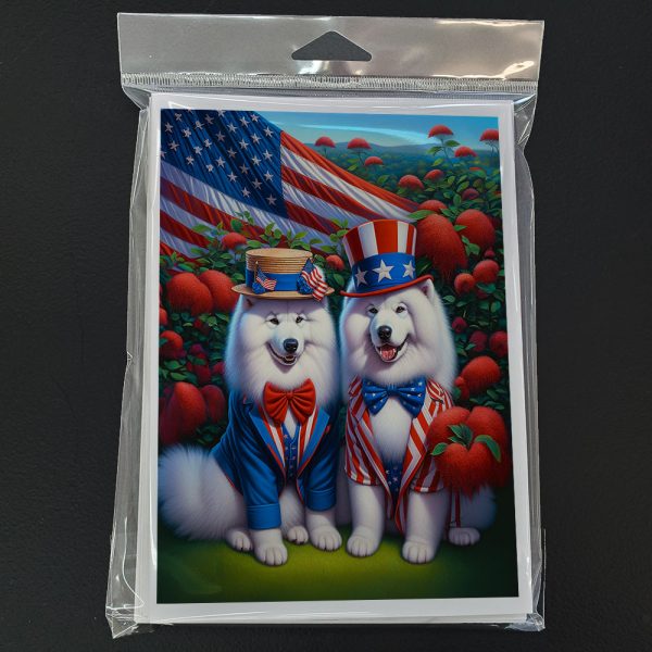 All American Samoyed Greeting Cards Pack of 8 Sale - Image 3