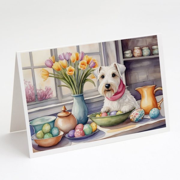 Decorating Easter Sealyham Terrier Greeting Cards Pack of 8 Online Sale