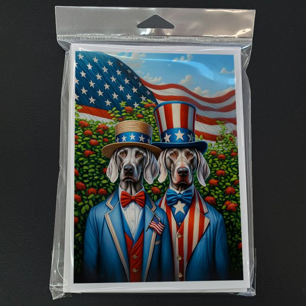All American Weimaraner Greeting Cards Pack of 8 Supply - Image 3