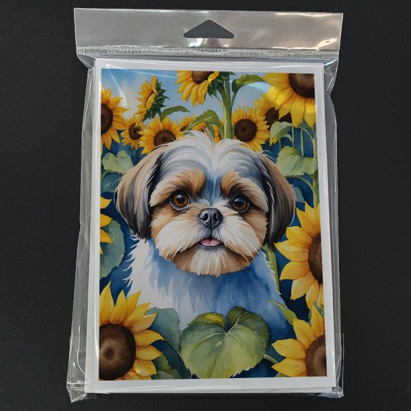 Shih Tzu in Sunflowers Greeting Cards Pack of 8 Supply - Image 3