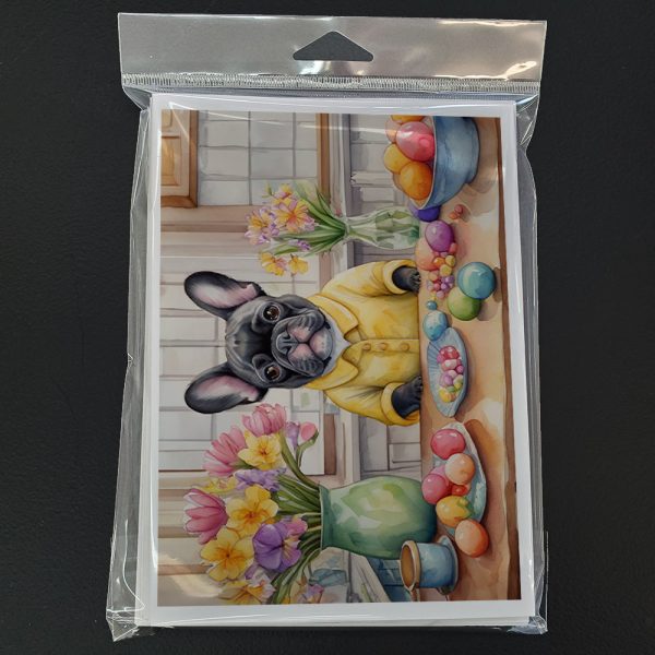 Decorating Easter French Bulldog Greeting Cards Pack of 8 on Sale - Image 3