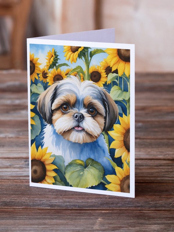 Shih Tzu in Sunflowers Greeting Cards Pack of 8 Supply - Image 2