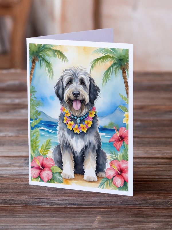 Bergamasco Sheepdog Luau Greeting Cards Pack of 8 Online Sale - Image 2