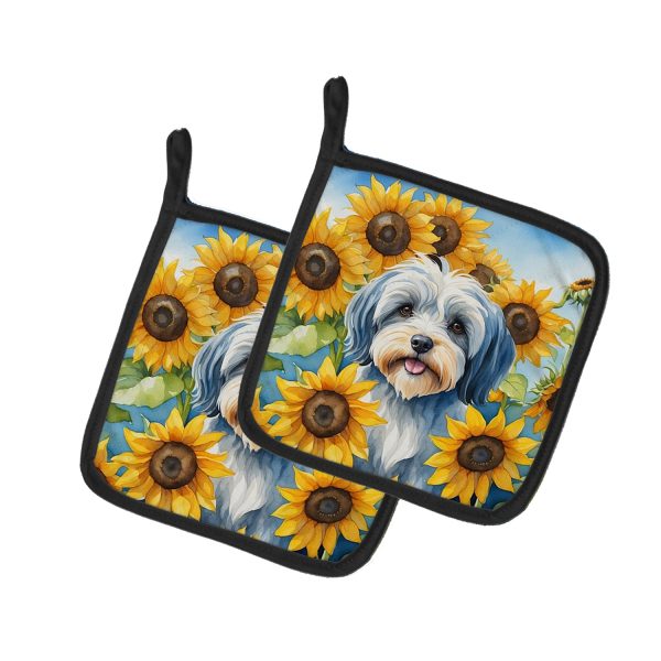 Tibetan Terrier in Sunflowers Pair of Pot Holders Online Sale