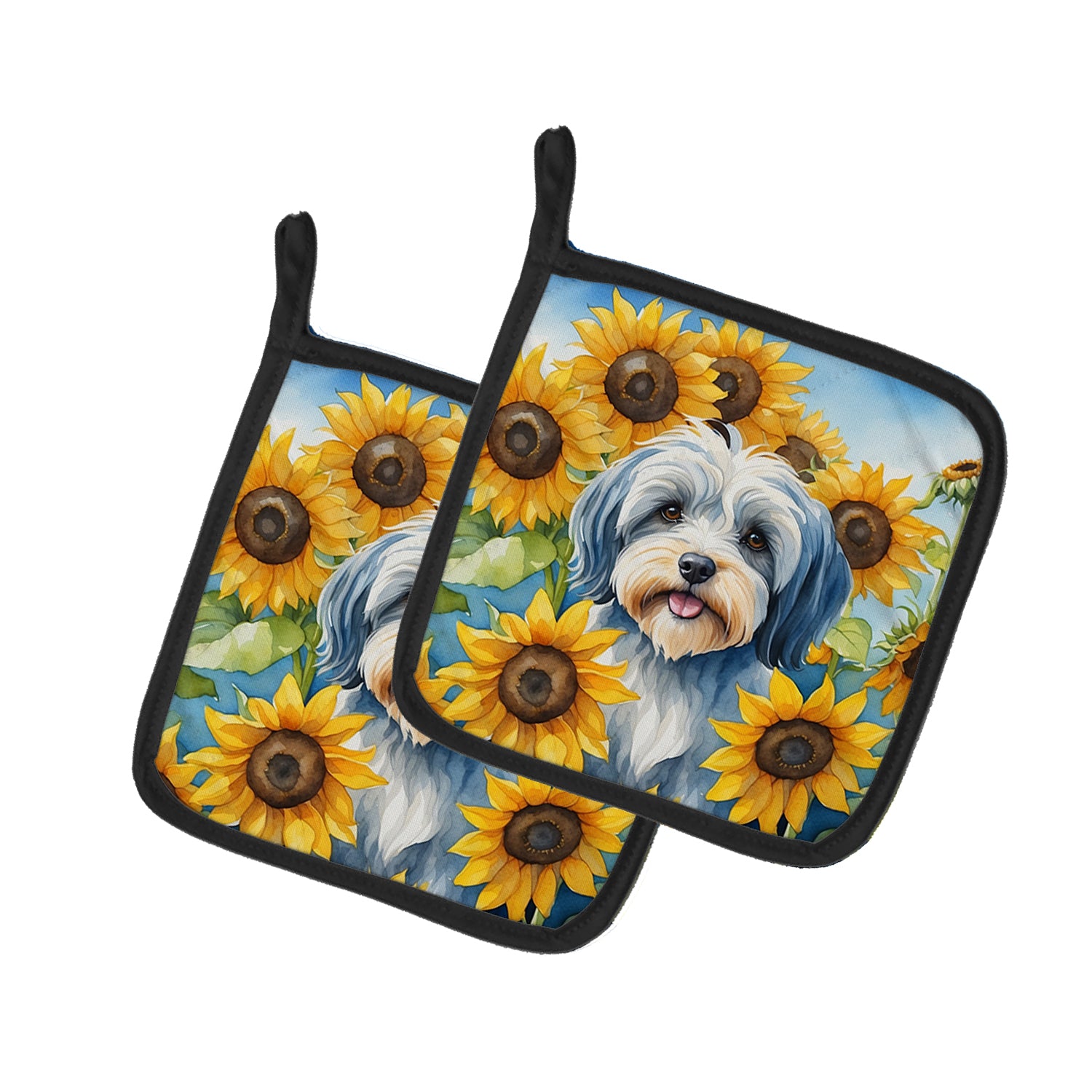 Tibetan Terrier in Sunflowers Pair of Pot Holders Online Sale