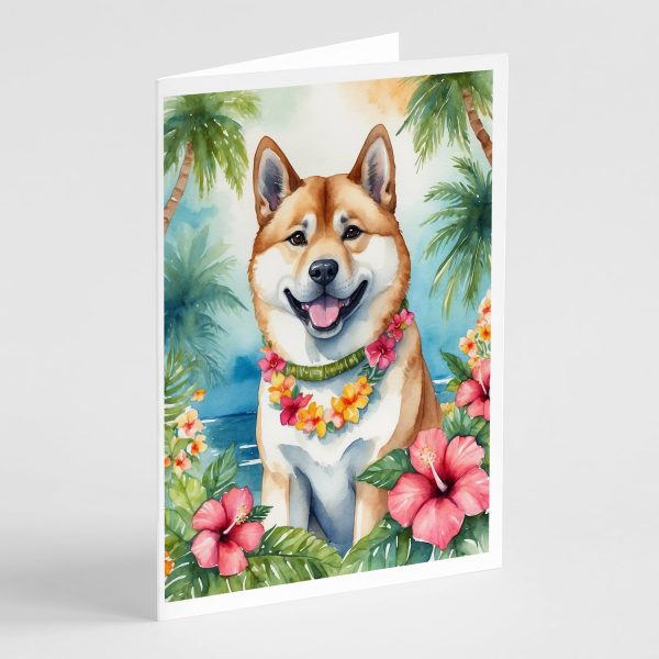 Akita Luau Greeting Cards Pack of 8 on Sale